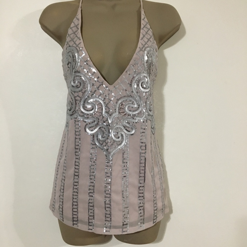 Express Spaghetti Strap Sequin Cami. Size Small. - image 1